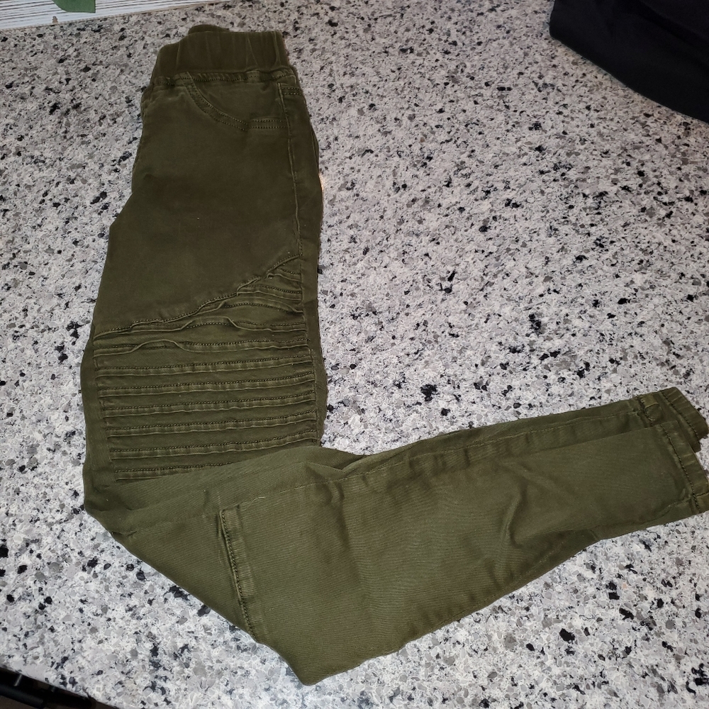 Green Moto Jeggings